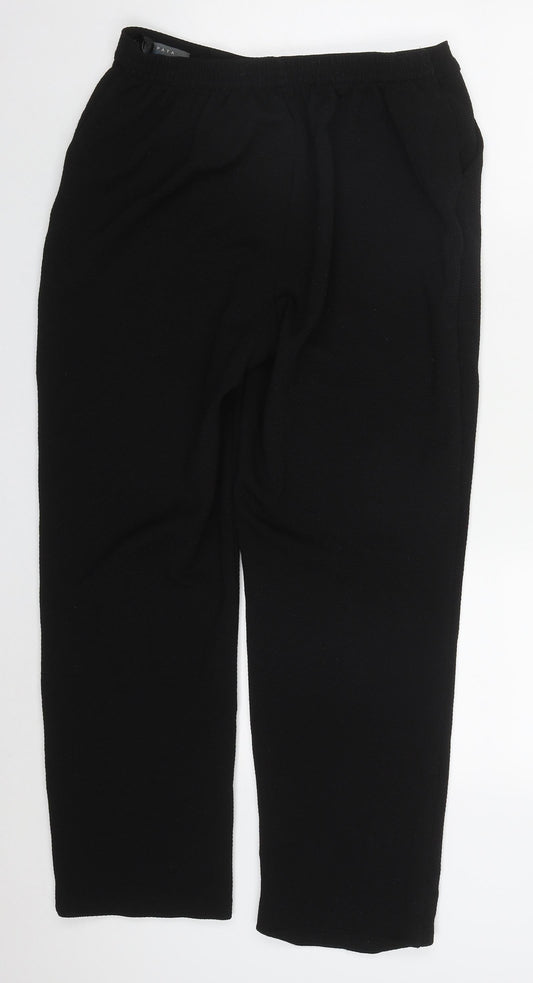 Papaya Womens Black  Polyester Trousers  Size 12 L27 in Regular