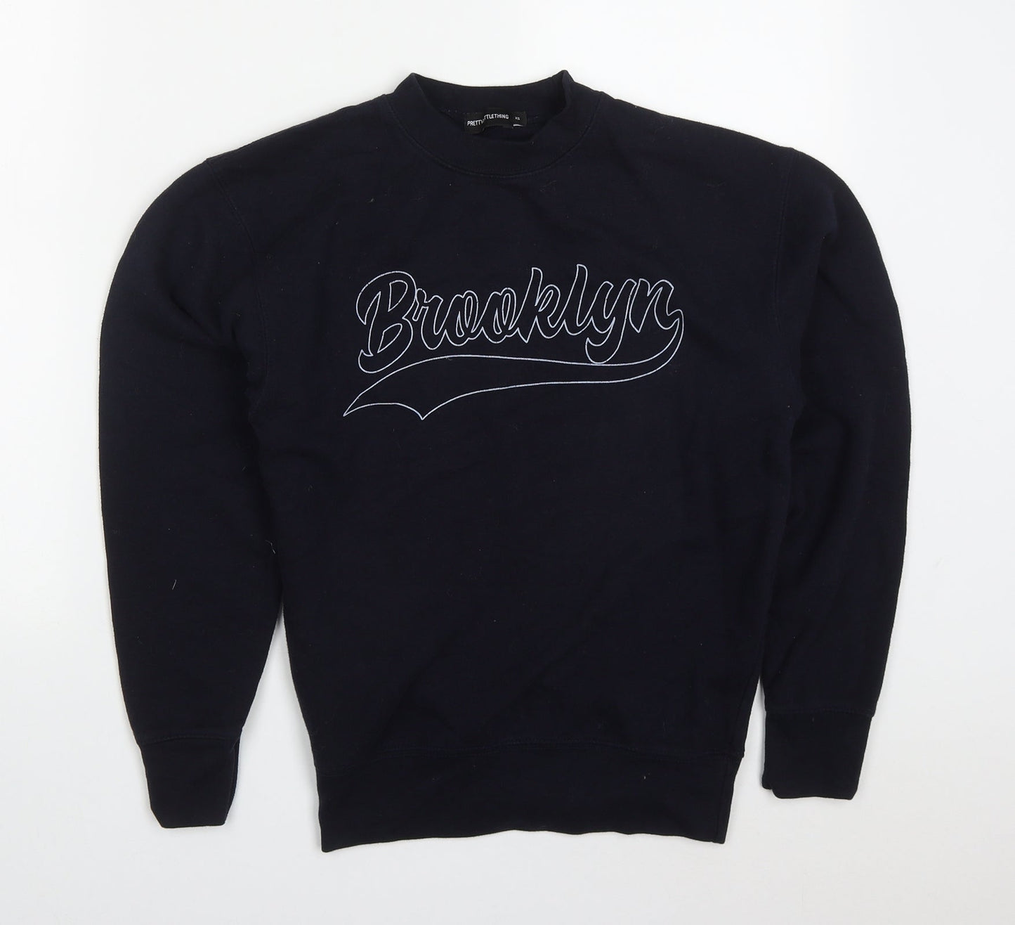 PRETTYLITTLETHING Womens Blue  Cotton Pullover Sweatshirt Size XS  Pullover - Brooklyn