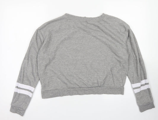 915 Generation Girls Grey  Cotton Pullover Sweatshirt Size 14-15 Years   - Cropepd