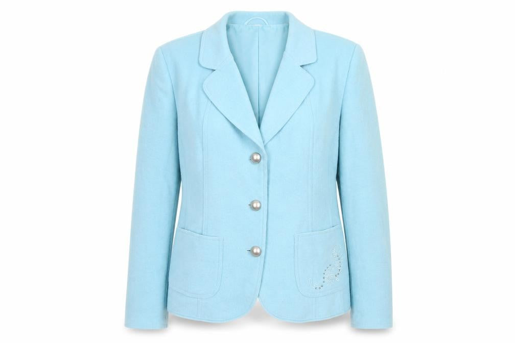 Gelco Womens Blue  Polyester Jacket Blazer Size 14