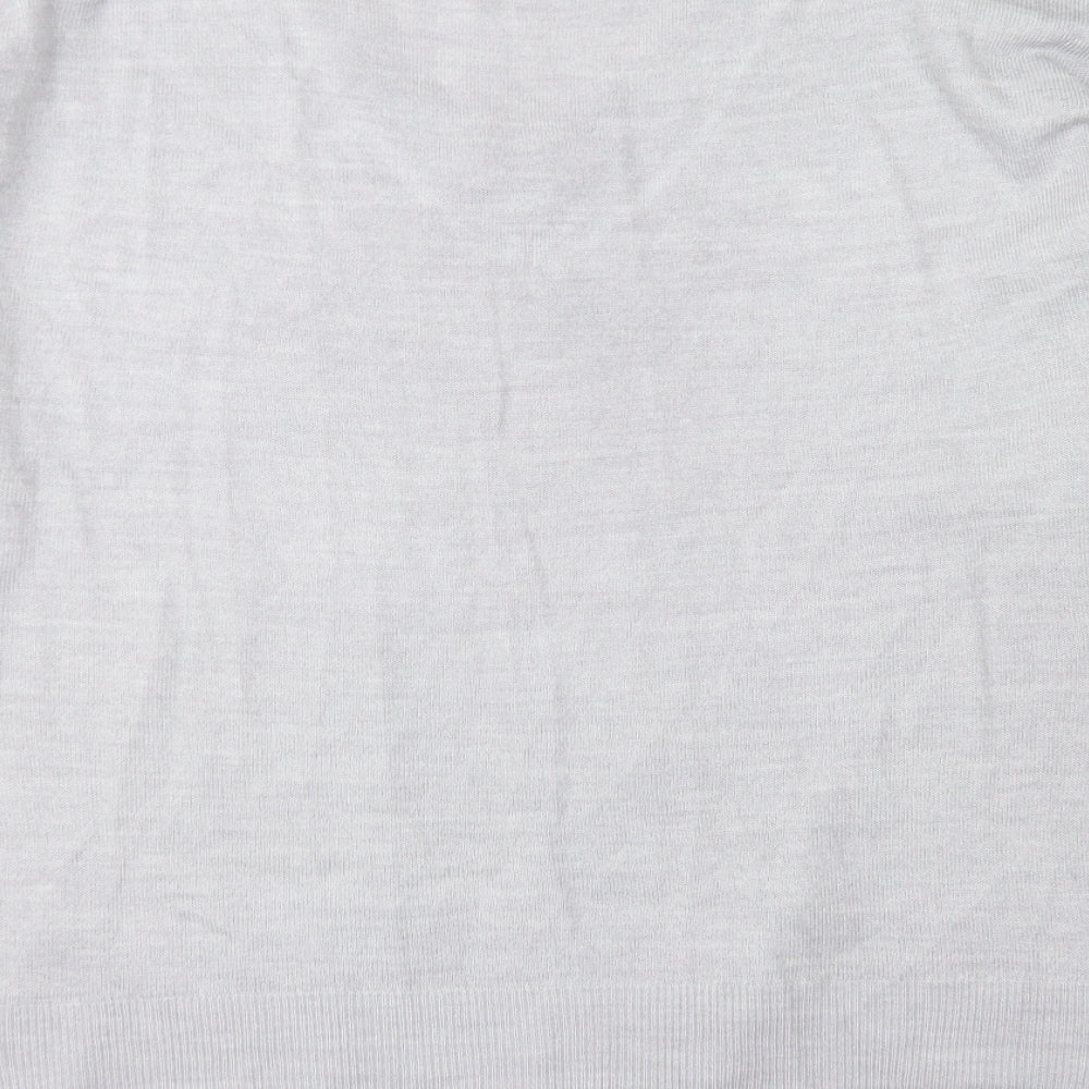 Dorothy Perkins Womens Grey V-Neck  Acrylic Pullover Jumper Size 14