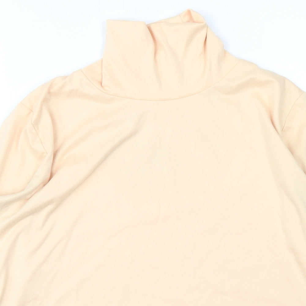 Green Lamb Womens Orange  Polyester Basic T-Shirt Size 12 High Neck