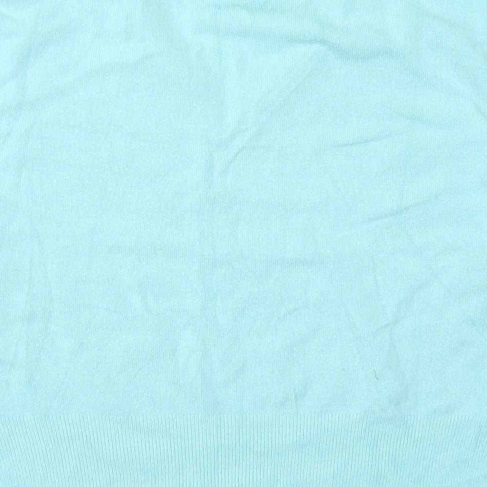 Nouveau Edition Womens Blue Collared  Viscose Pullover Jumper Size L