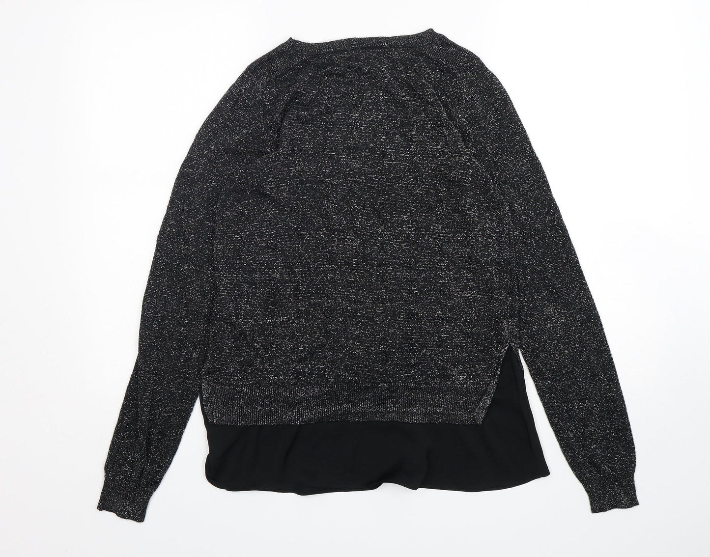 NEXT Womens Black Round Neck  Viscose Pullover Jumper Size 6