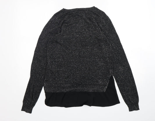 NEXT Womens Black Round Neck  Viscose Pullover Jumper Size 6