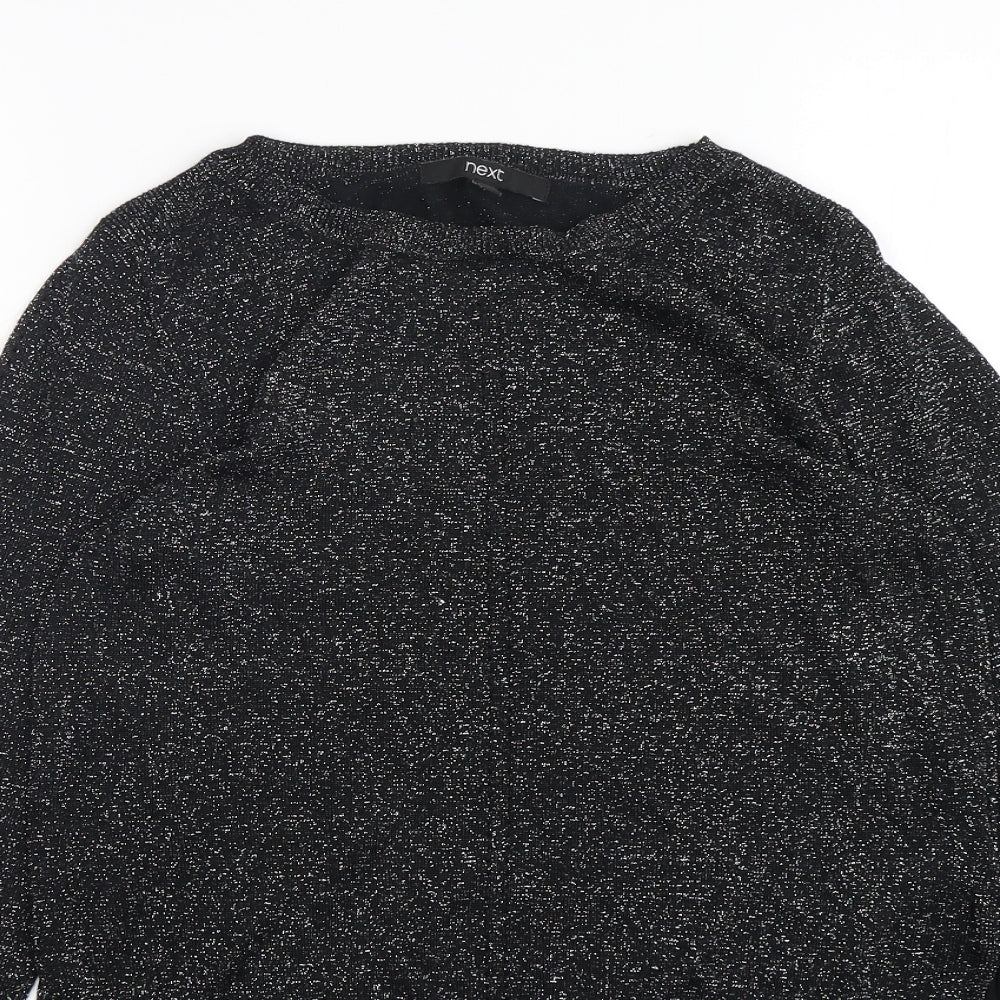 NEXT Womens Black Round Neck  Viscose Pullover Jumper Size 6