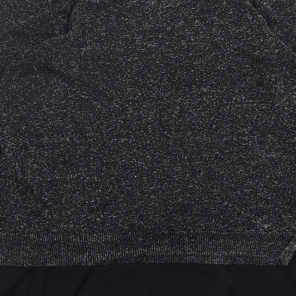 NEXT Womens Black Round Neck  Viscose Pullover Jumper Size 6