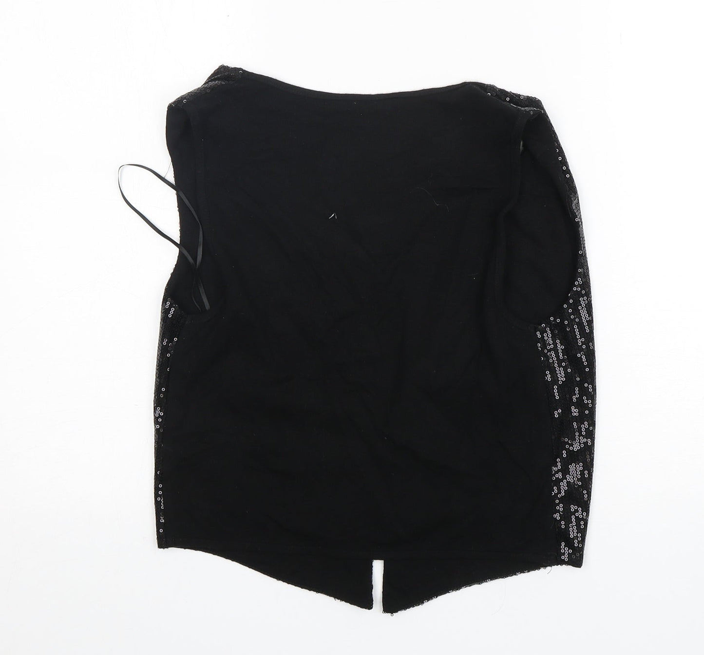 M&Co Womens Black V-Neck  Polyester Cardigan Jumper Size 10
