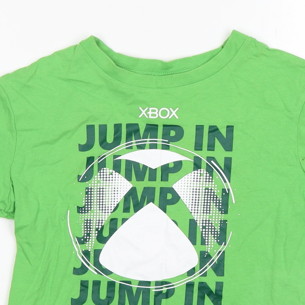 George Boys Green  Cotton Basic T-Shirt Size 10-11 Years Round Neck  - XBOX