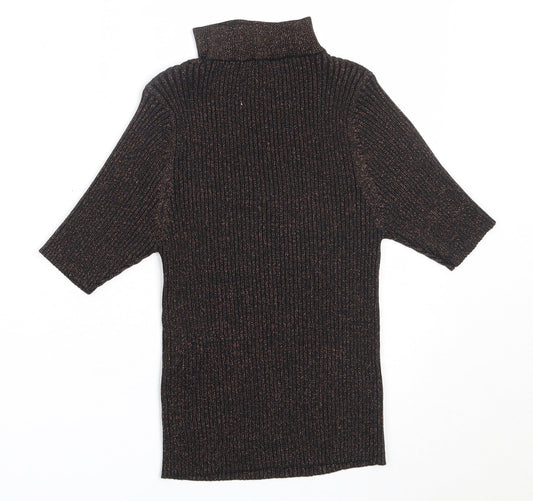 New Look Womens Black  Viscose Basic Blouse Size 8 V-Neck