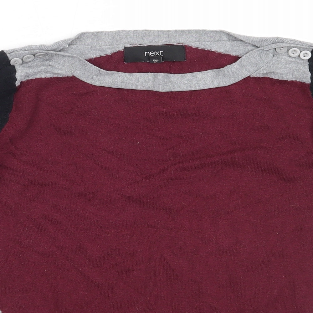 NEXT Womens Purple Round Neck  Cotton Pullover Jumper Size 6