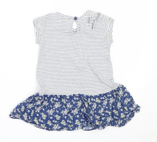 Nutmeg Girls Blue  Cotton Fit & Flare  Size 18-24 Months  Round Neck