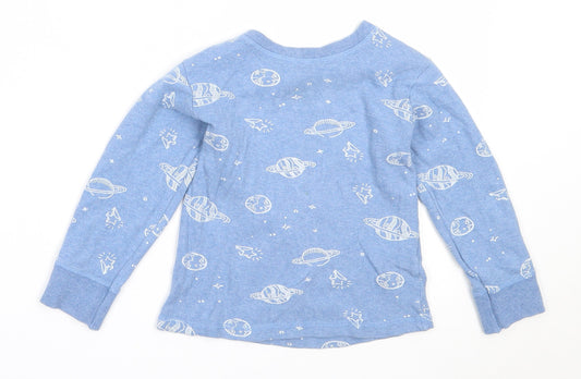 NEXT Boys Blue Solid Cotton  Pyjama Top Size 4-5 Years