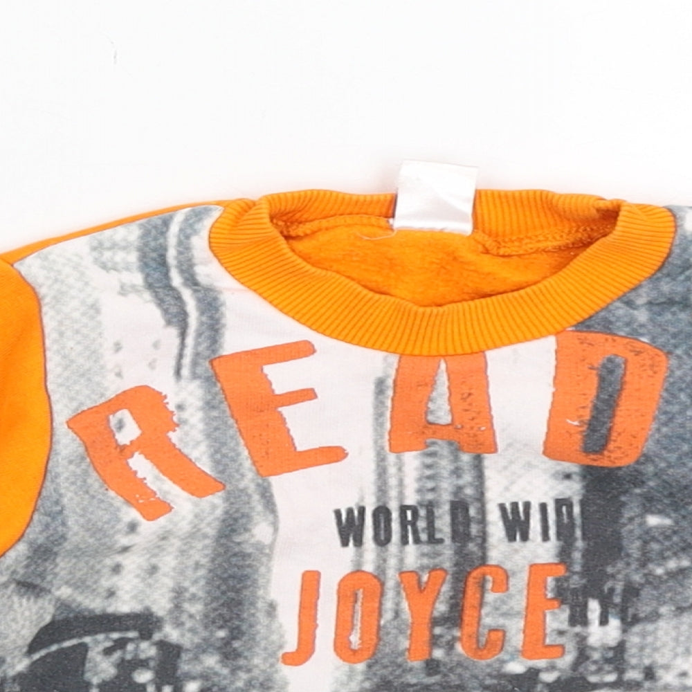 Joyce Boys Orange  Cotton Pullover Jumper Size 6-9 Months  Pullover