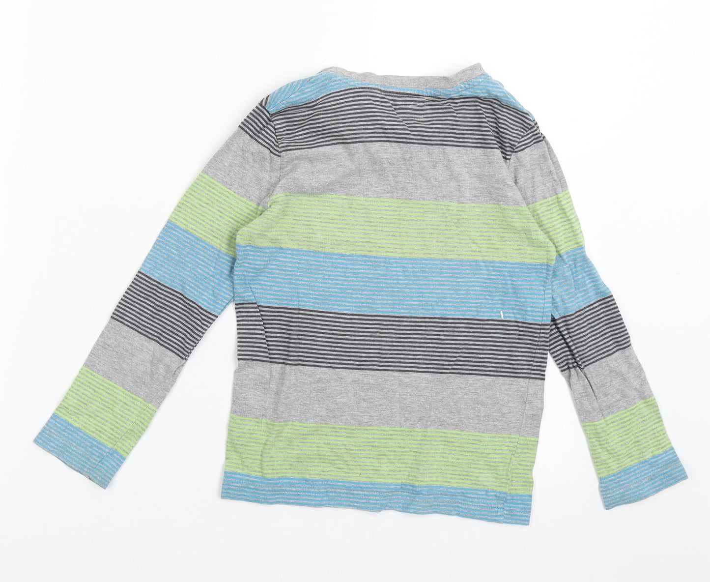 F&F Boys Grey Striped Cotton Basic Casual Size 5-6 Years Crew Neck Pullover