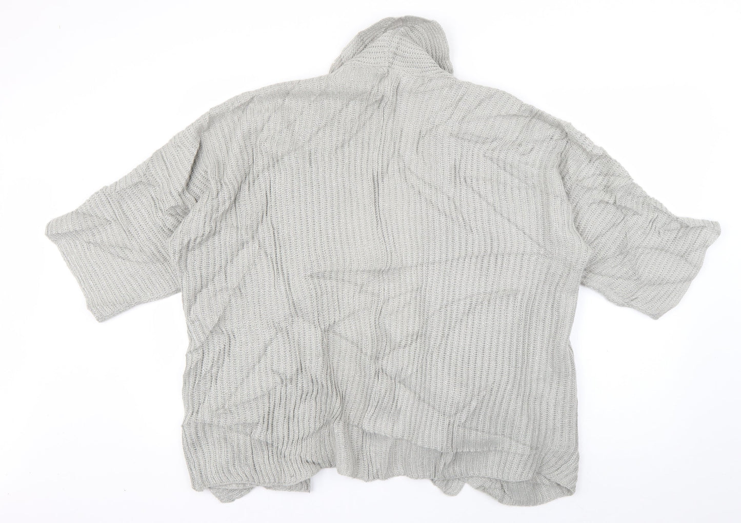 PEP & CO Womens Grey V-Neck  Acrylic Cardigan Jumper Size 8