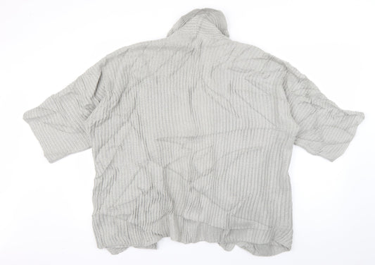 PEP & CO Womens Grey V-Neck  Acrylic Cardigan Jumper Size 8