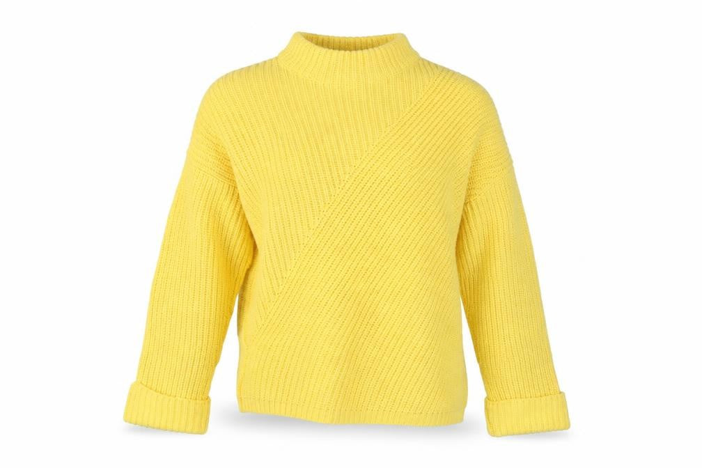 Dorothy Perkins Womens Yellow Mock Neck  Acrylic Pullover Jumper Size 8