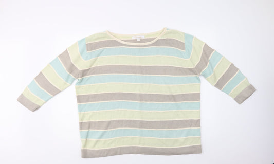 Changes Womens Multicoloured Crew Neck Striped Acrylic Pullover Jumper Size XL