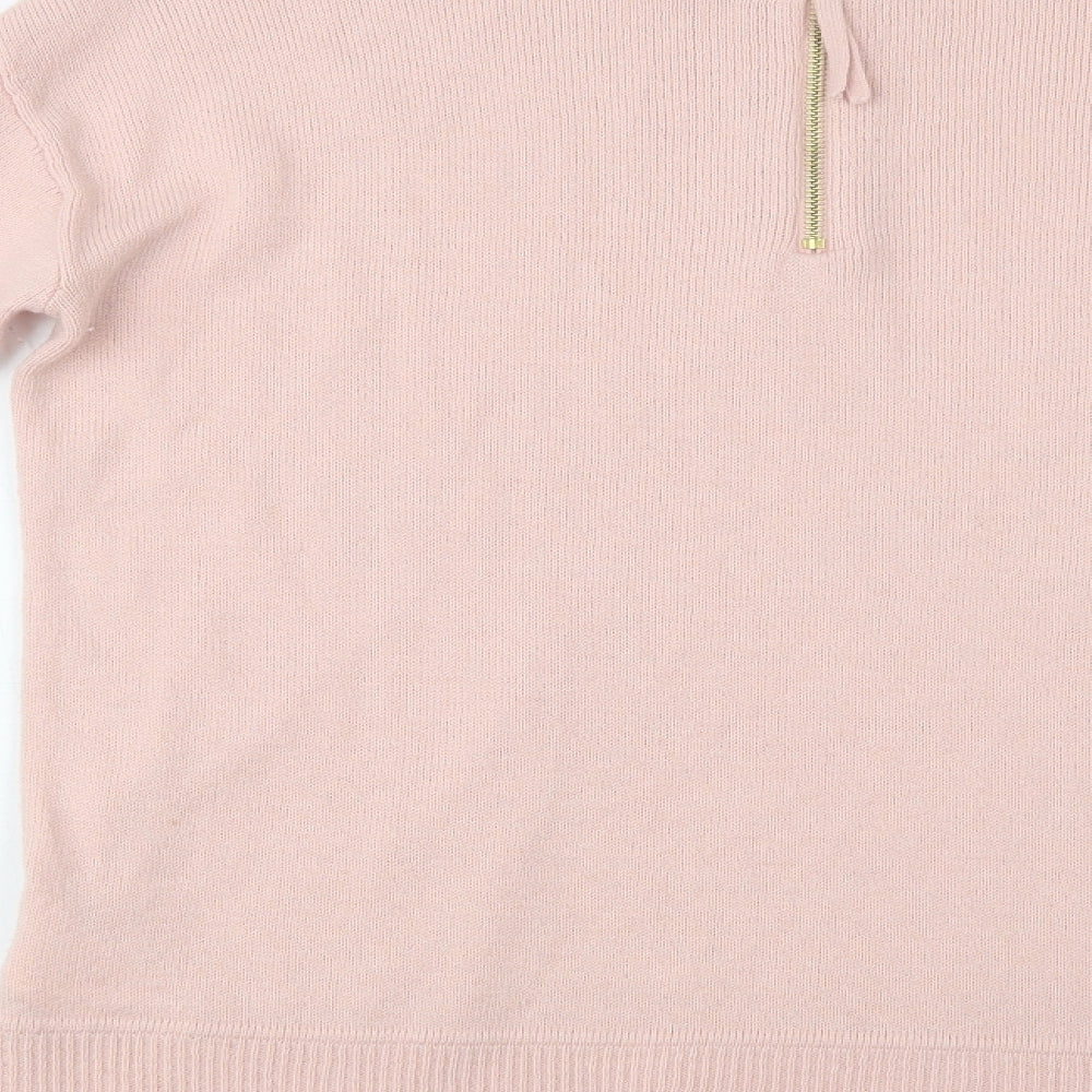 H&M Womens Pink Crew Neck  Polyester Pullover Jumper Size S