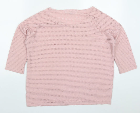 French Connection Womens Pink Round Neck  Polyester Pullover Jumper Size S