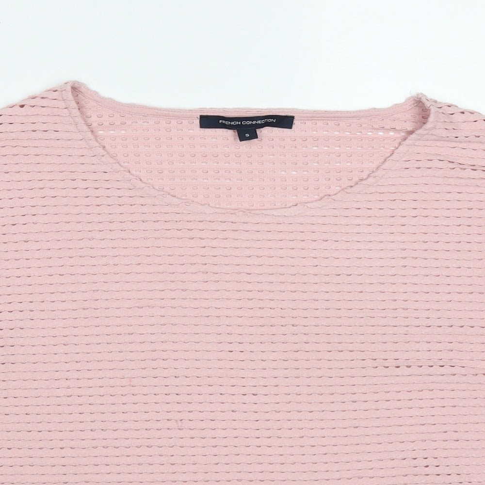 French Connection Womens Pink Round Neck  Polyester Pullover Jumper Size S