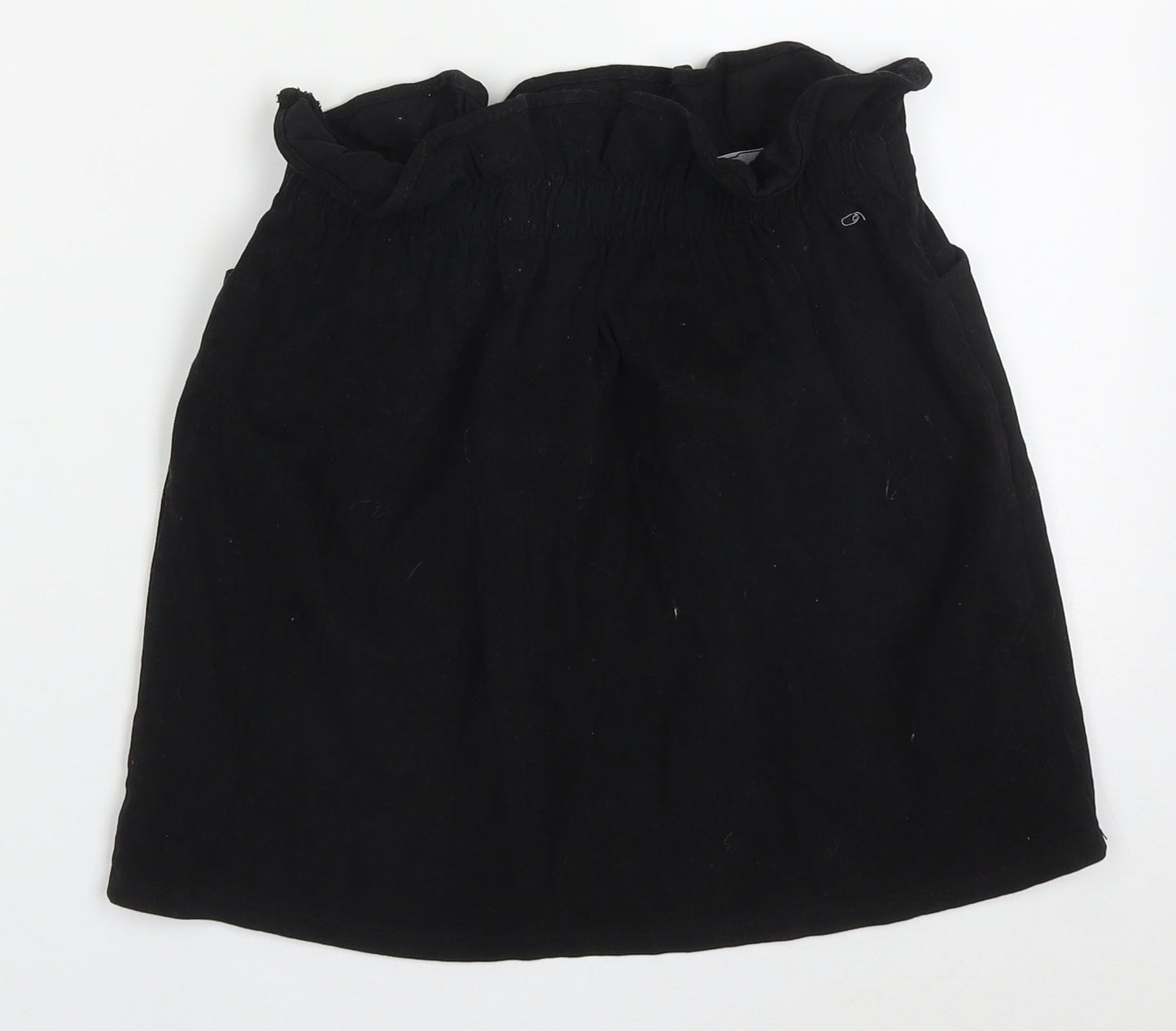 Preworn Womens Black  Cotton Mini Skirt Size 26 in
