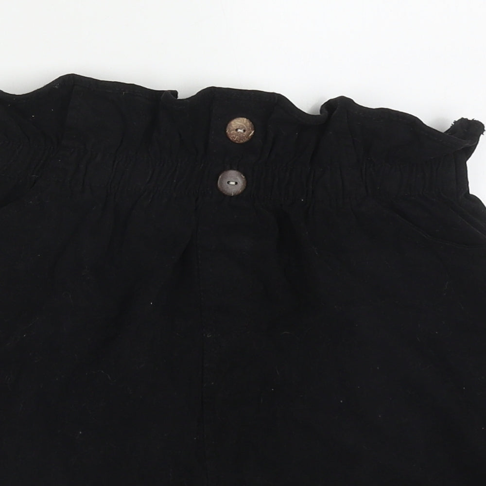 Preworn Womens Black  Cotton Mini Skirt Size 26 in