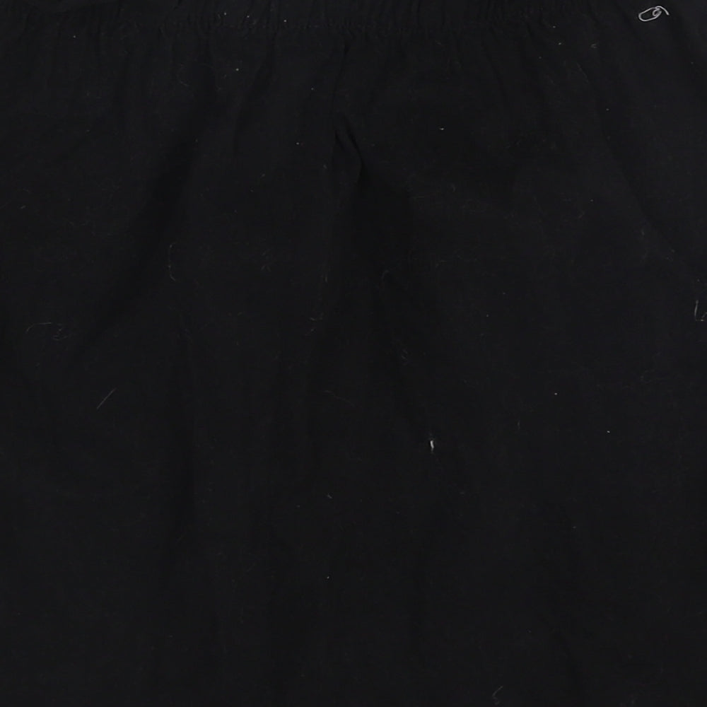 Preworn Womens Black  Cotton Mini Skirt Size 26 in