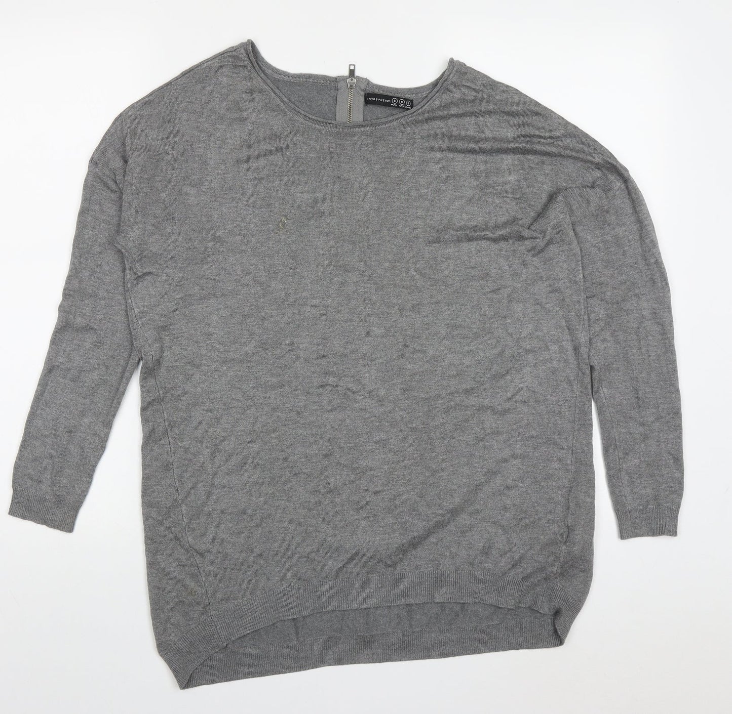 Atmosphere Womens Grey Round Neck  Viscose Pullover Jumper Size S