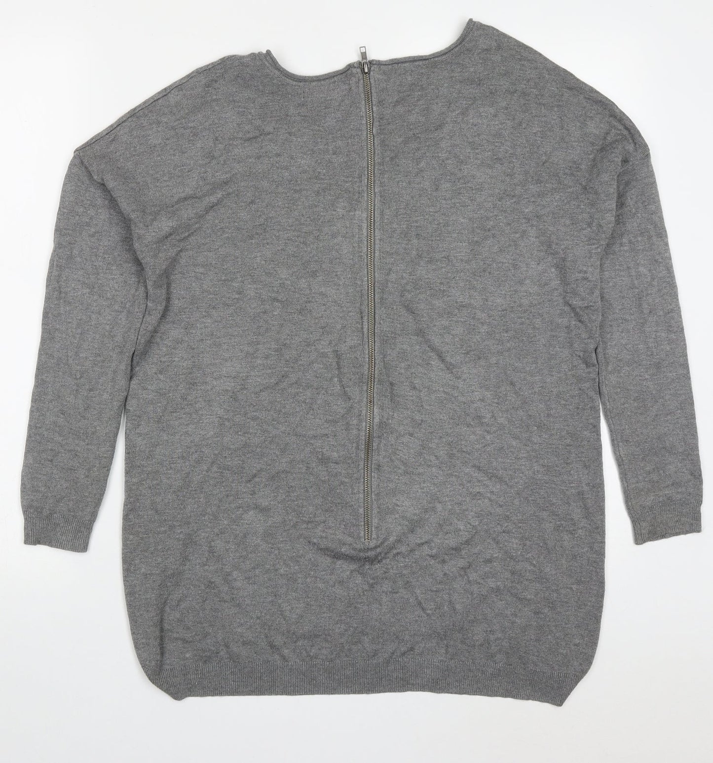 Atmosphere Womens Grey Round Neck  Viscose Pullover Jumper Size S