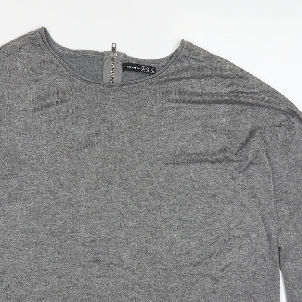 Atmosphere Womens Grey Round Neck  Viscose Pullover Jumper Size S