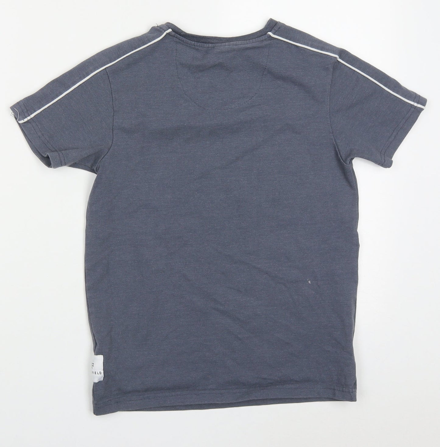 Holyfield Boys Grey  Cotton Basic T-Shirt Size 10-11 Years Crew Neck Pullover