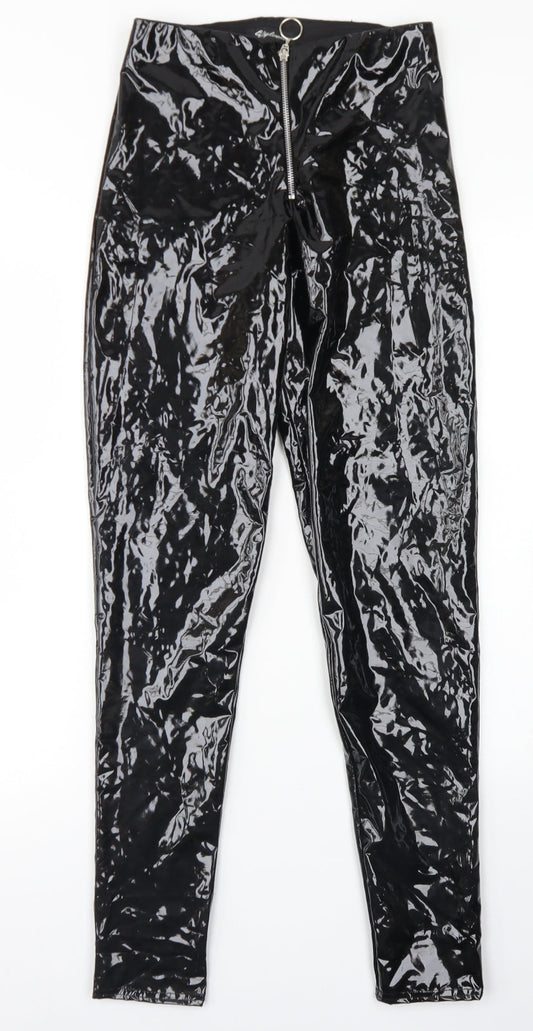 Stylewise Womens Black  Polyester Trousers  Size 10 L29 in Regular Zip