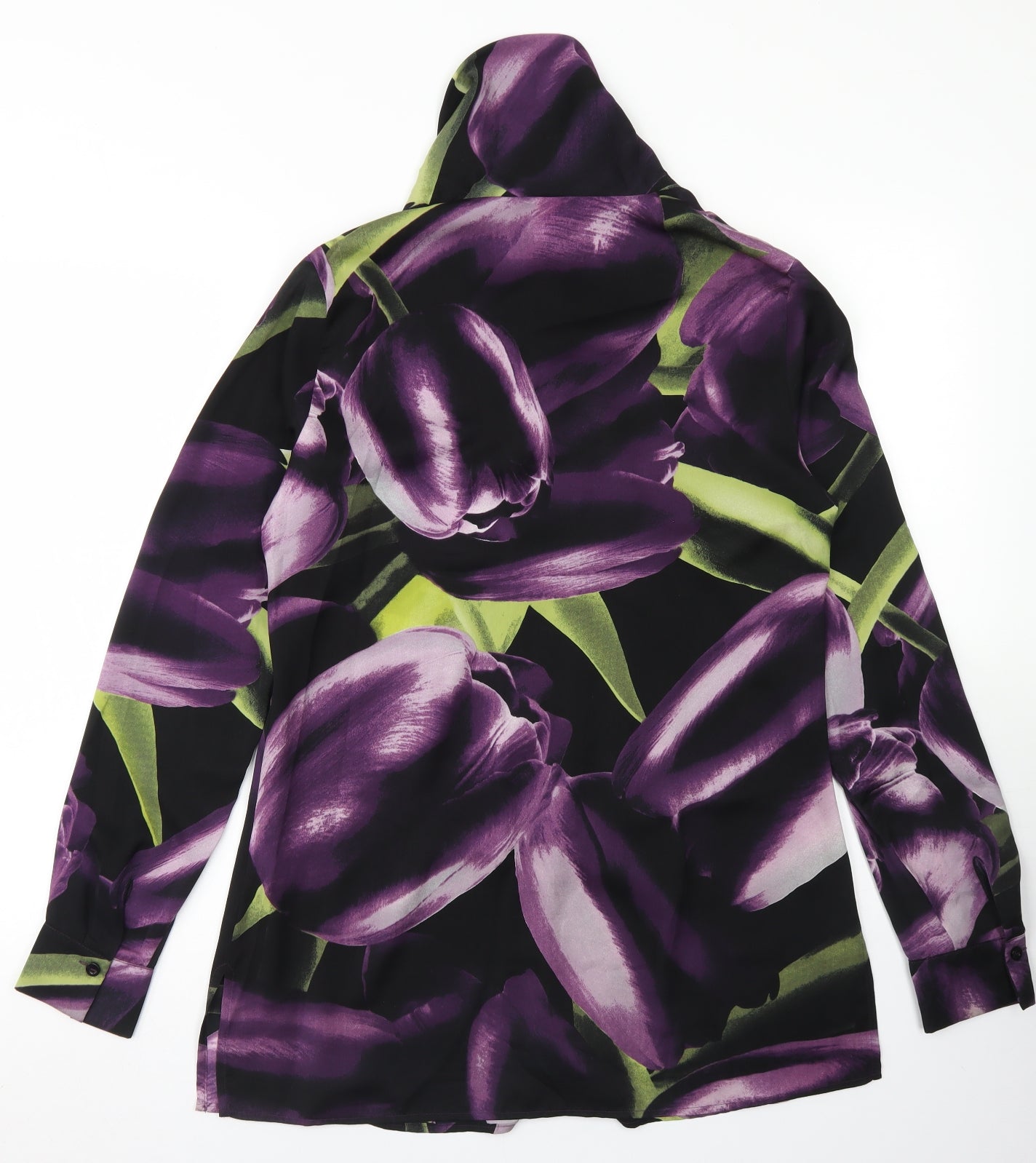 Basler Womens Purple  Polyester Basic Blouse Size 10 Collared