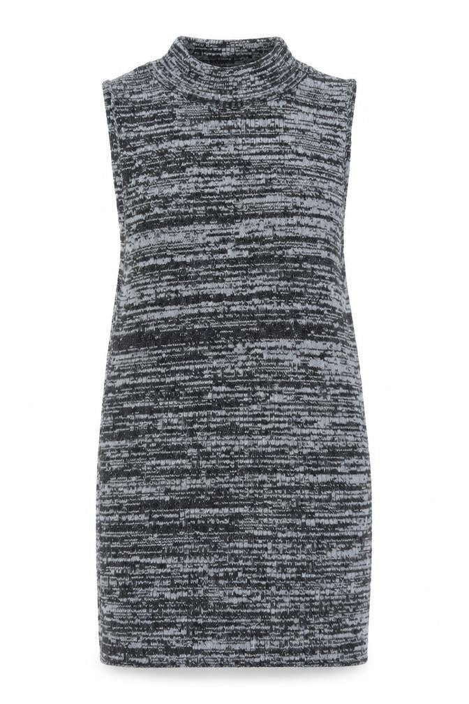 New Look Womens Blue Mock Neck Striped Acrylic Vest Jumper Size 10