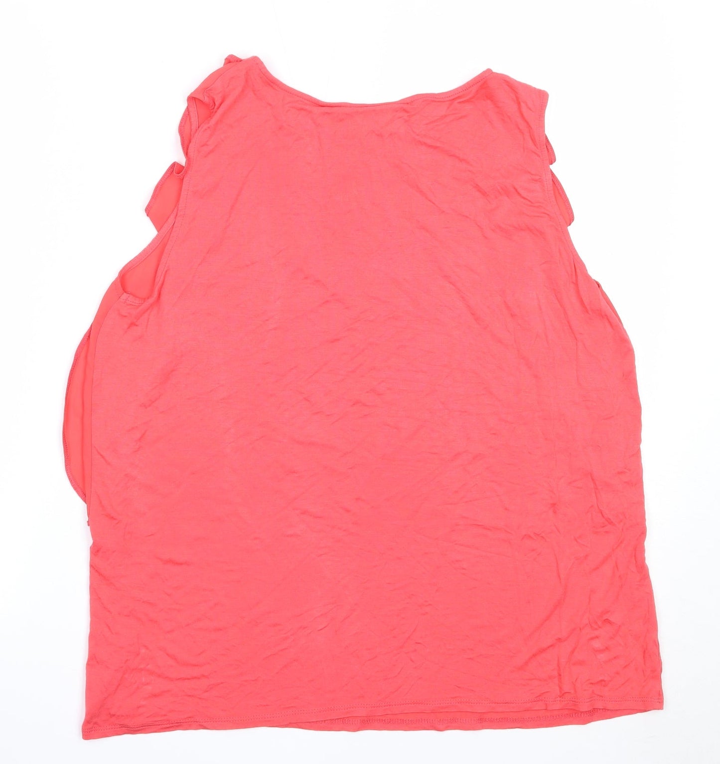 Wallis Womens Pink  Viscose Basic Tank Size 16 Round Neck