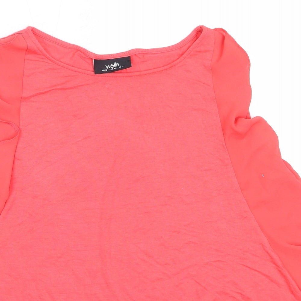 Wallis Womens Pink  Viscose Basic Tank Size 16 Round Neck