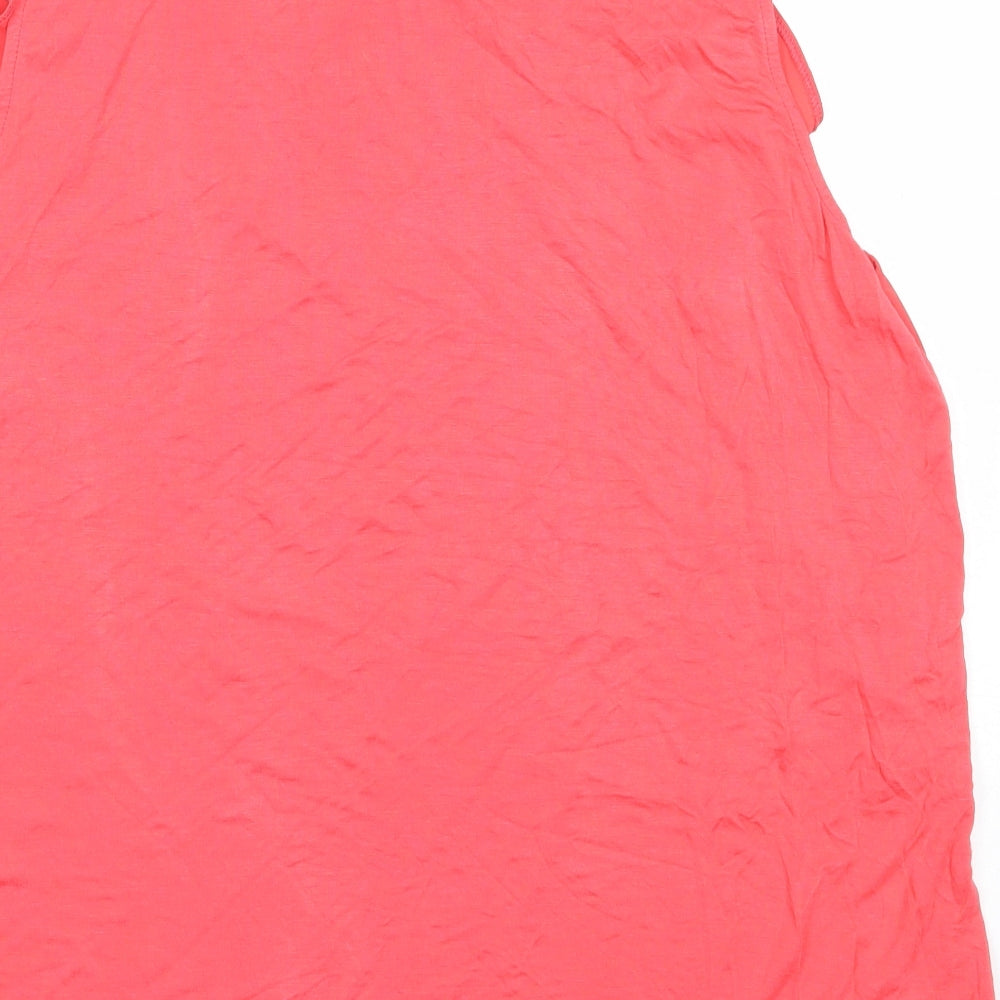 Wallis Womens Pink  Viscose Basic Tank Size 16 Round Neck