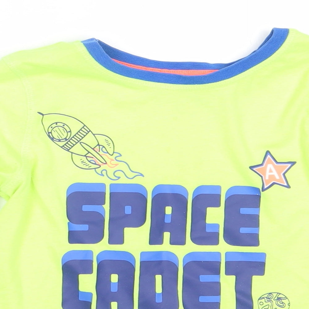 George Boys Green  Polyester Basic T-Shirt Size 5-6 Years Round Neck