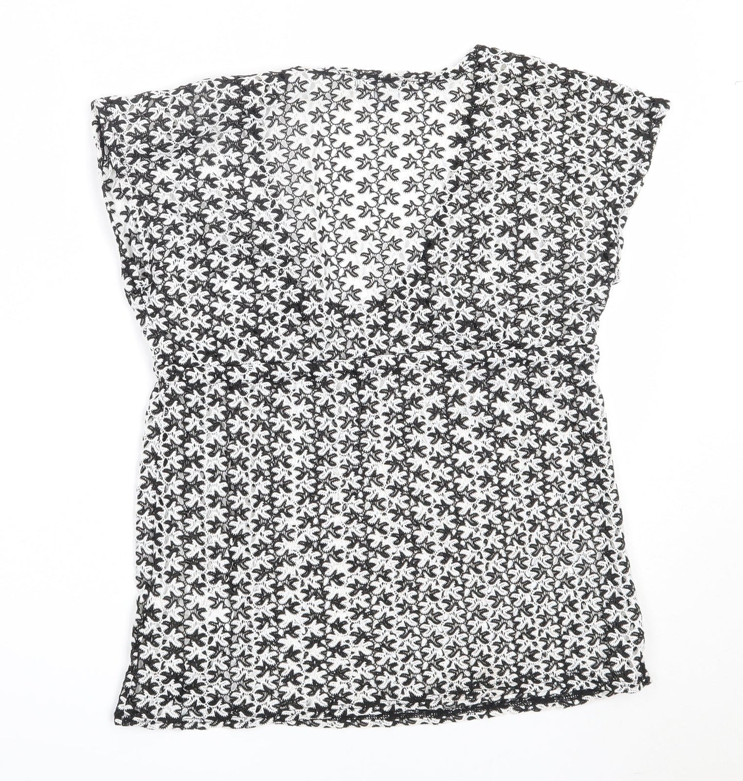 Primark Girls Black  Polyester Basic Blouse Size 7-8 Years V-Neck