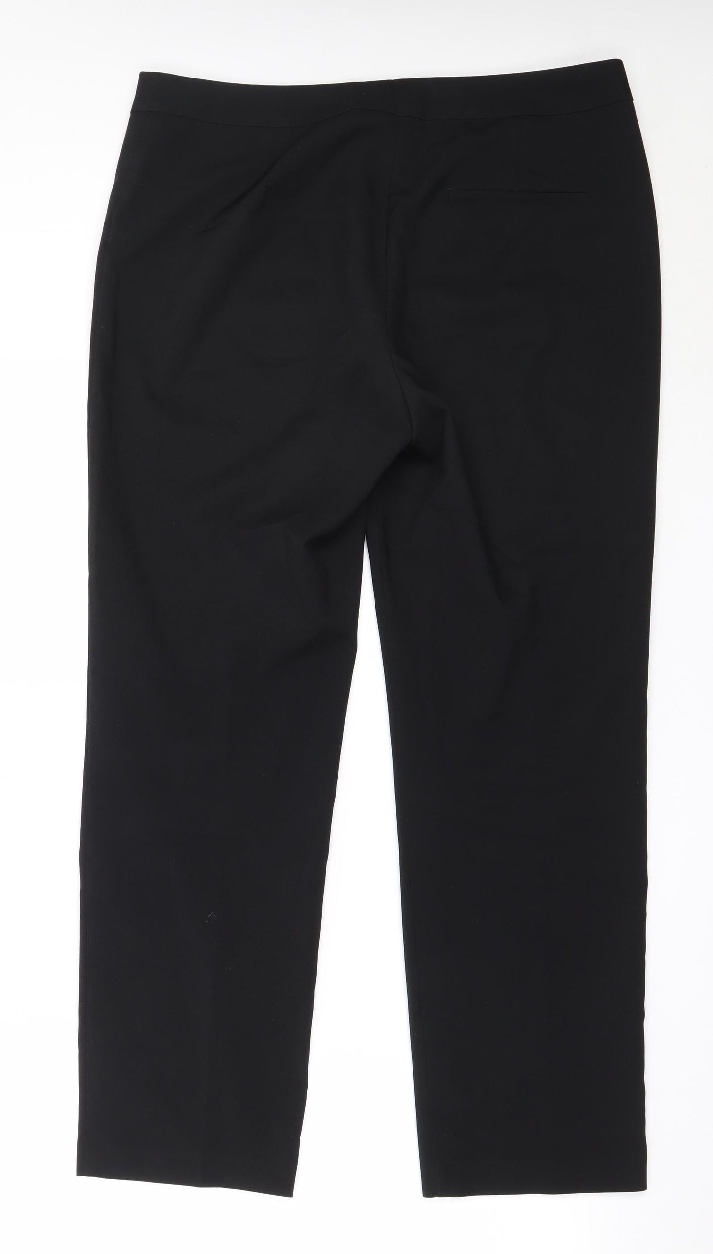 Papaya Womens Black  Polyester Trousers  Size 14 L28.5 in Regular
