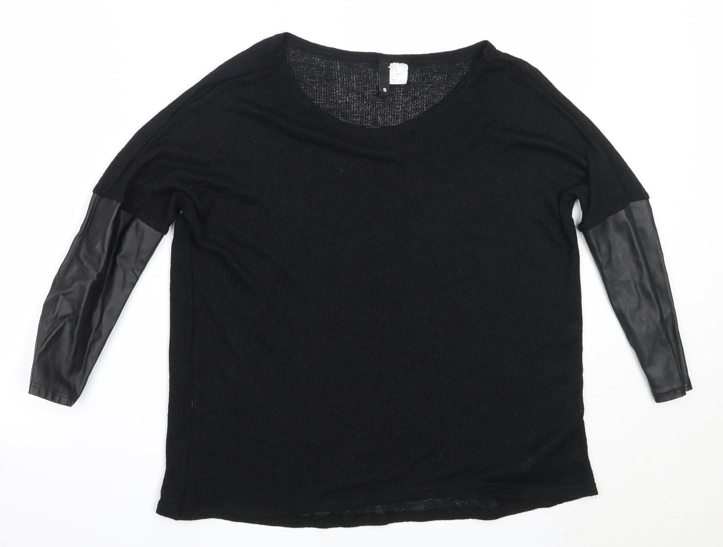 H&M Womens Black Round Neck  Viscose Pullover Jumper Size S