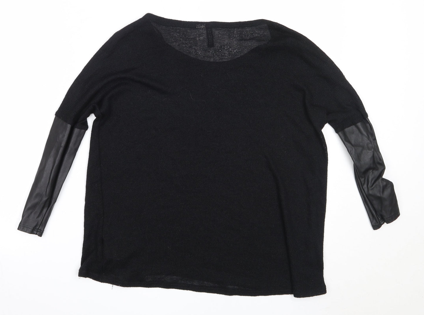 H&M Womens Black Round Neck  Viscose Pullover Jumper Size S