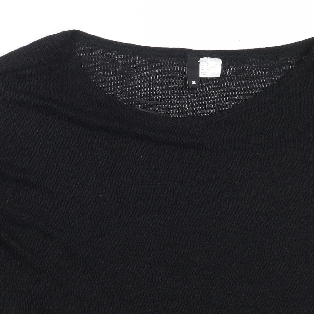H&M Womens Black Round Neck  Viscose Pullover Jumper Size S