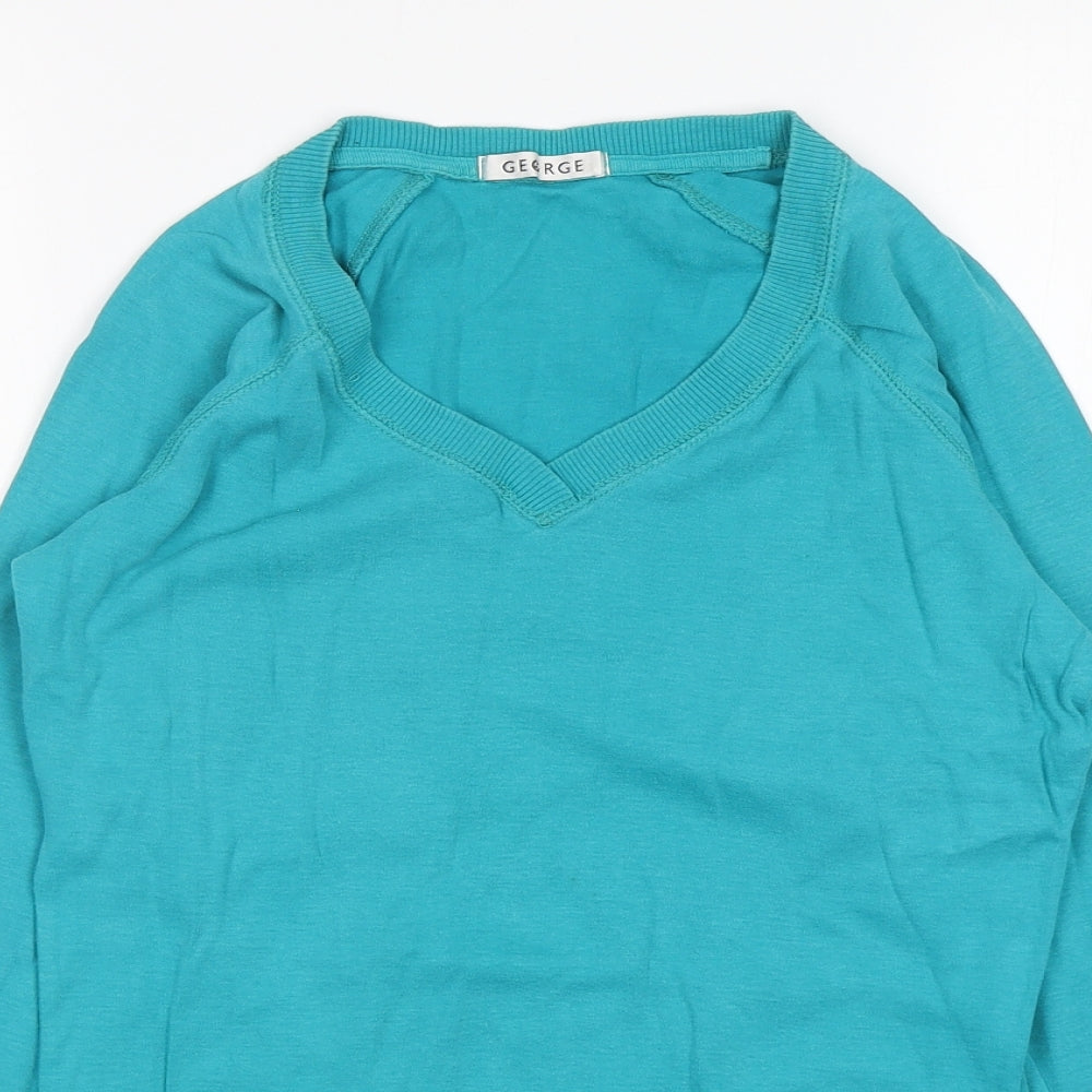 George Womens Green  Cotton Pullover Sweatshirt Size 10