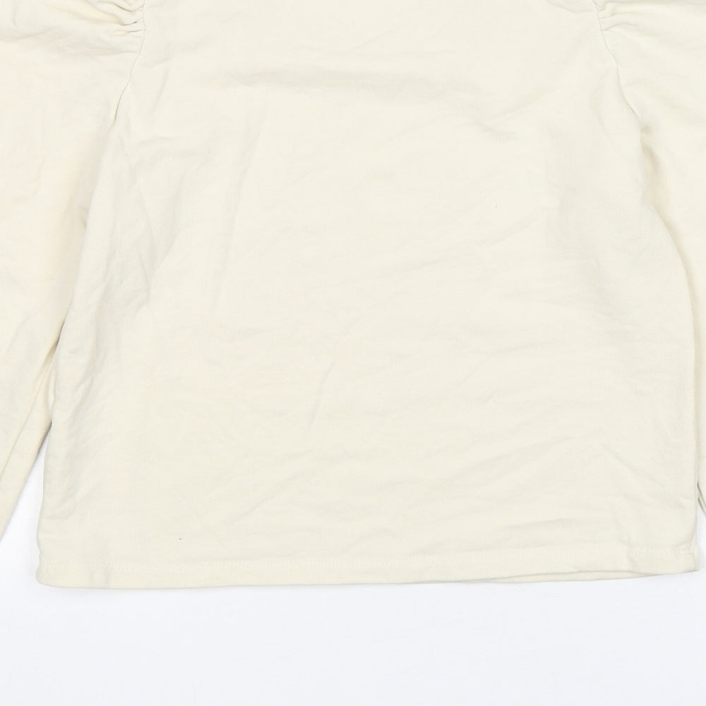 Monkl Womens Beige  Cotton Pullover Sweatshirt Size 2XS