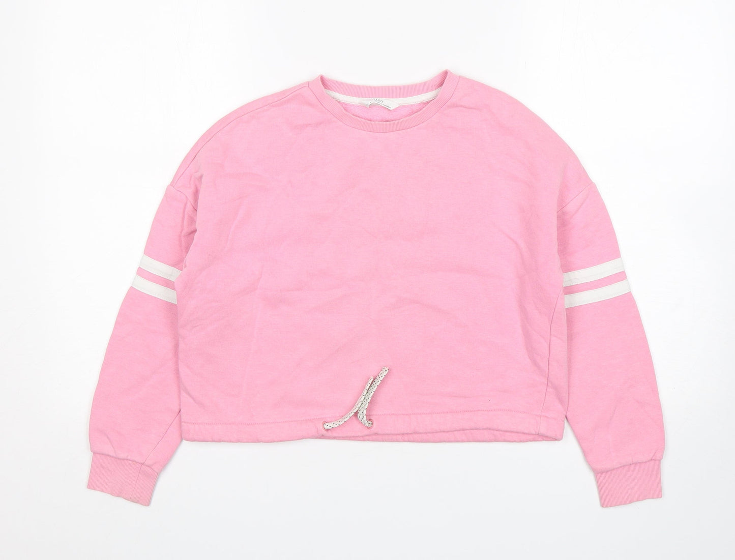 M&S Girls Pink  Cotton Pullover Sweatshirt Size 10-11 Years