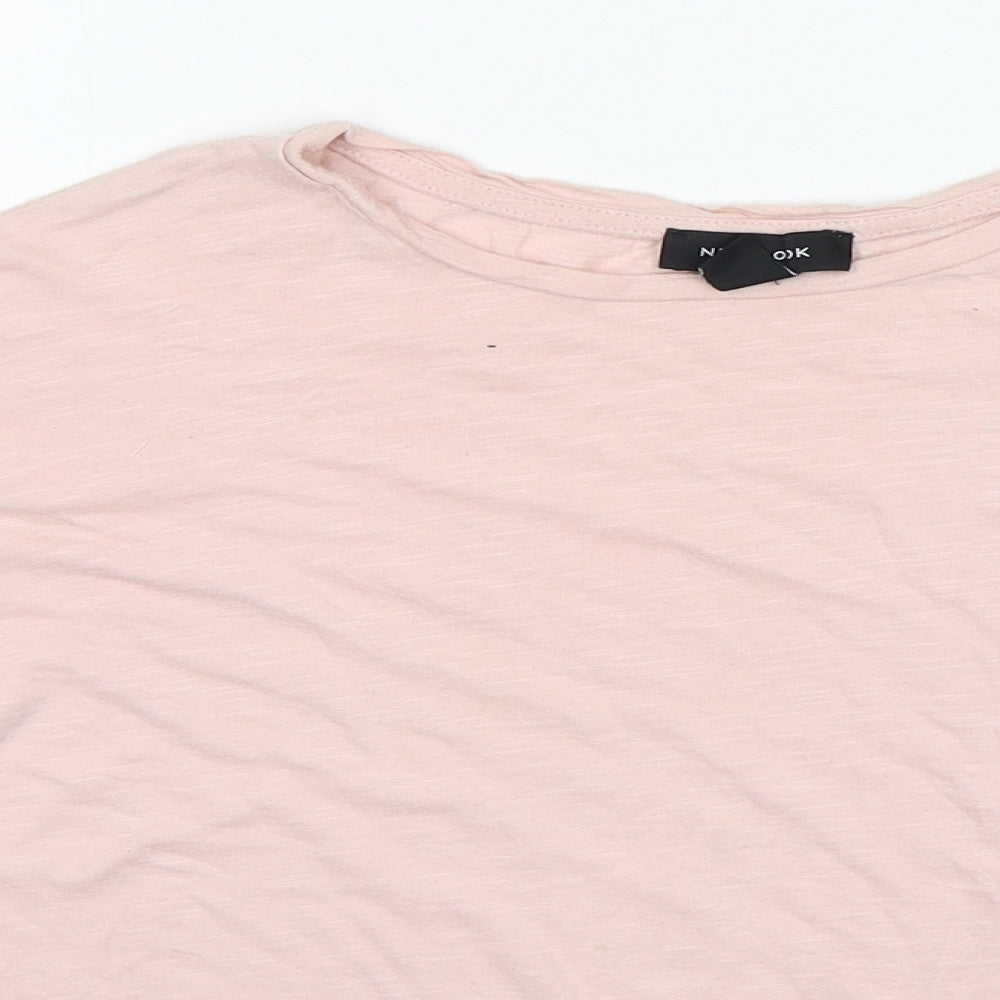 New Look Womens Pink  Modal Basic T-Shirt Size 8 Round Neck