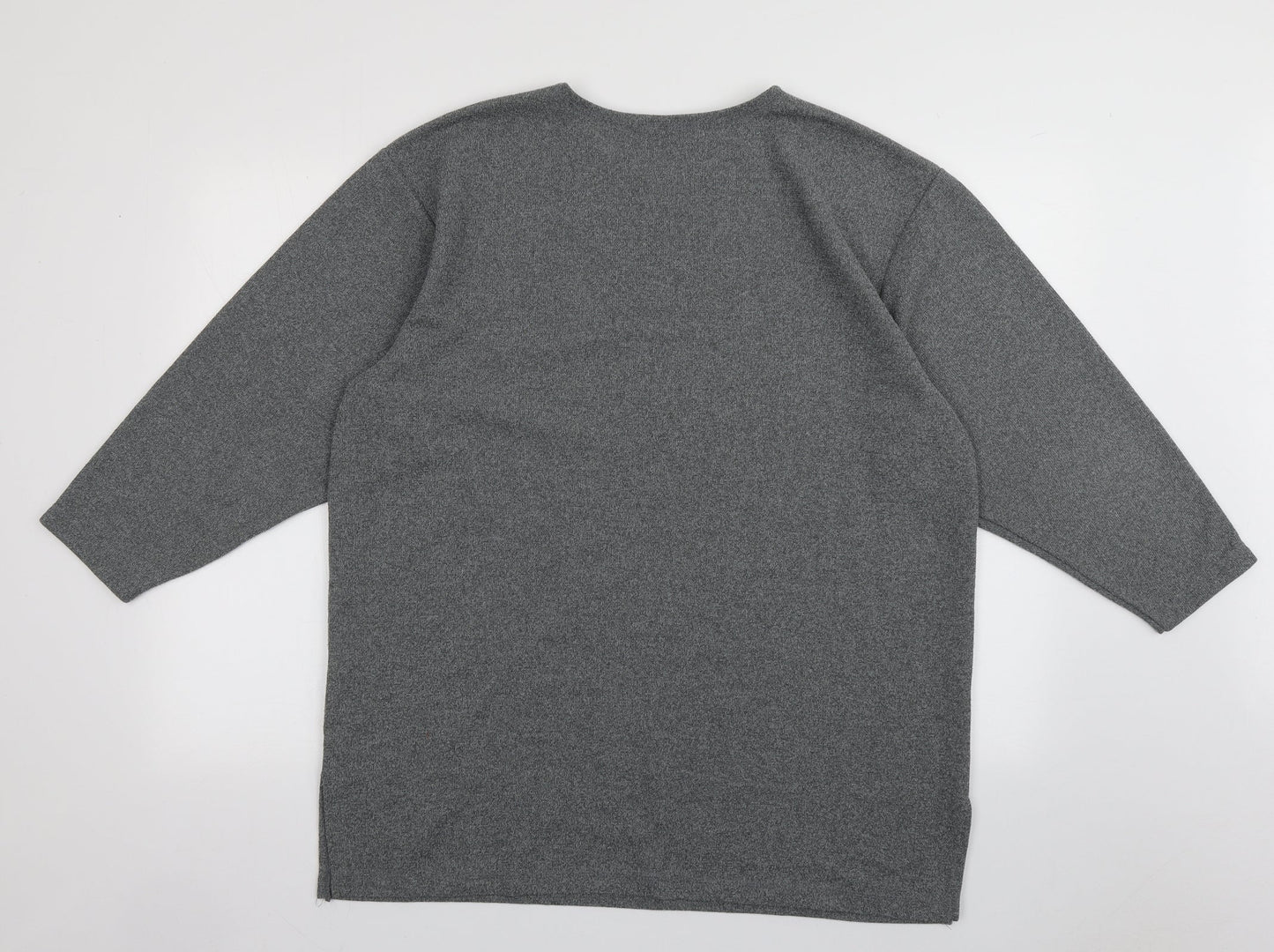 Leisure Womens Grey  Cotton Pullover Sweatshirt Size 16  Pullover